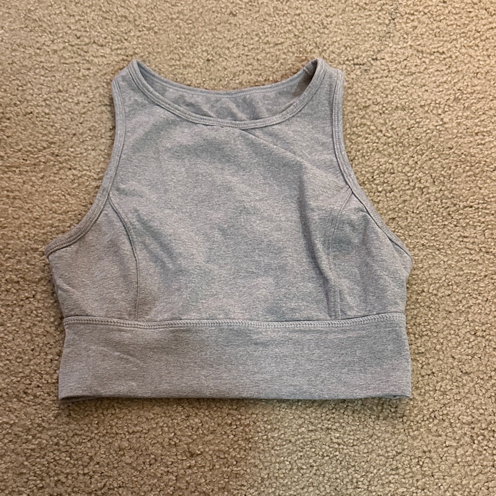 Gray Sleeveless Crop Top